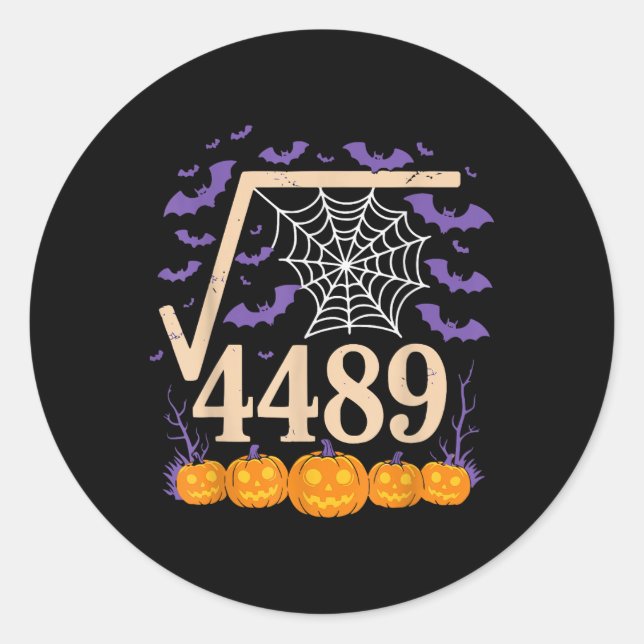 Funny 67 Meme Math Teacher 6 7 Square Root 4489  Classic Round Sticker (Front)