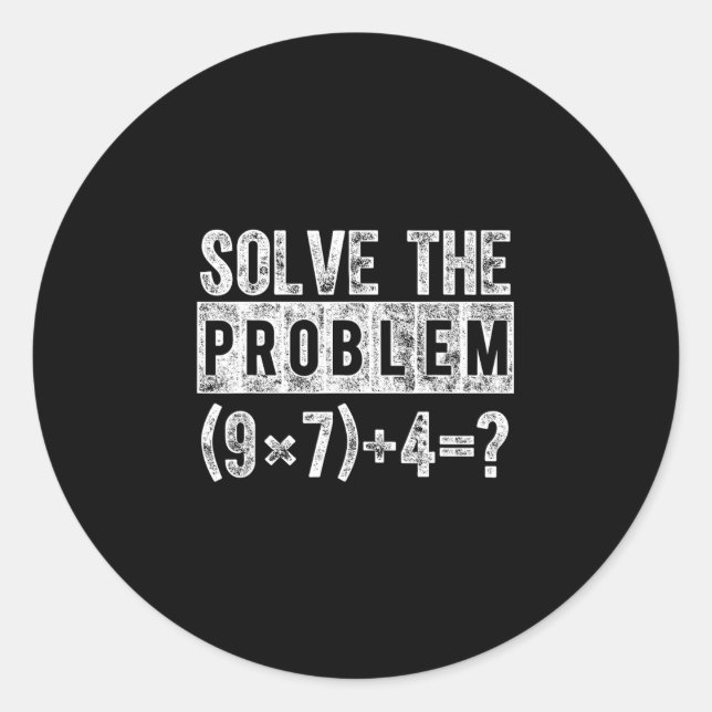 Funny 67 Meme Pemdas Elementary Math Teacher Brain Classic Round Sticker (Front)