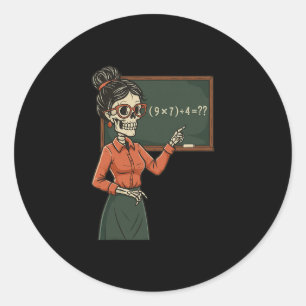 Funny 67 Meme Pemdas Elementary Math Teacher Brain Classic Round Sticker