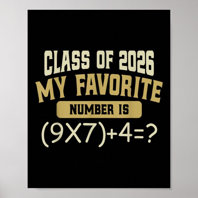 Funny 67 Meme Pemdas Math Six Seven Cl Of 2026 Gra Poster (Front)