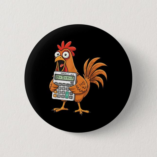 Funny 67 Meme Pemdas Math Teacher Six Seven Chicke Button (Front)