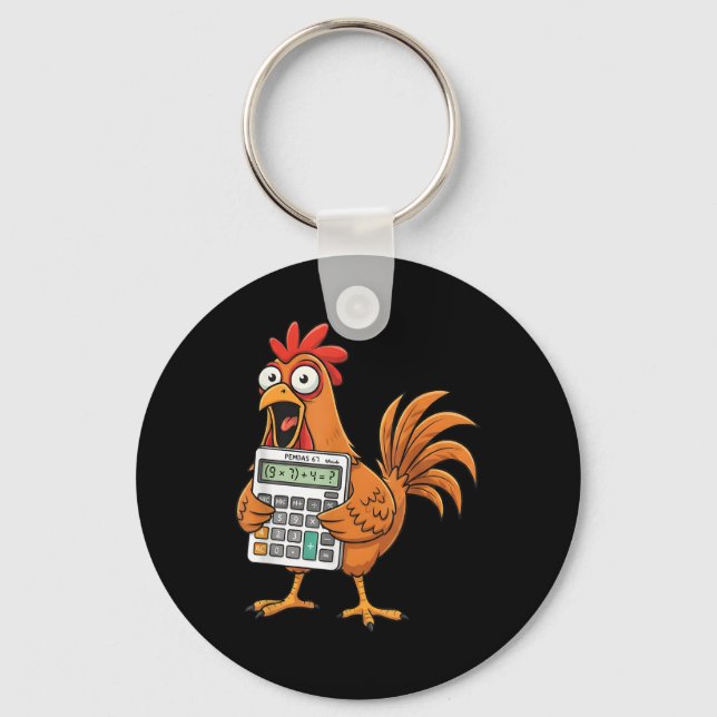 Funny 67 Meme Pemdas Math Teacher Six Seven Chicke Keychain (Front)