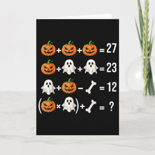 Funny 67 Meme Pumpkin Ghost Math Teacher Costume Card