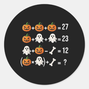 Funny 67 Meme Pumpkin Ghost Math Teacher Costume Classic Round Sticker