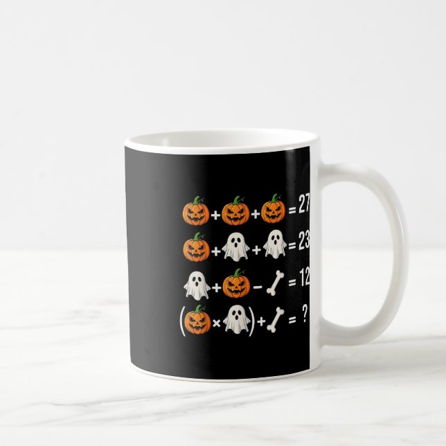 Funny 67 Meme Pumpkin Ghost Math Teacher Costume  Coffee Mug (Right)