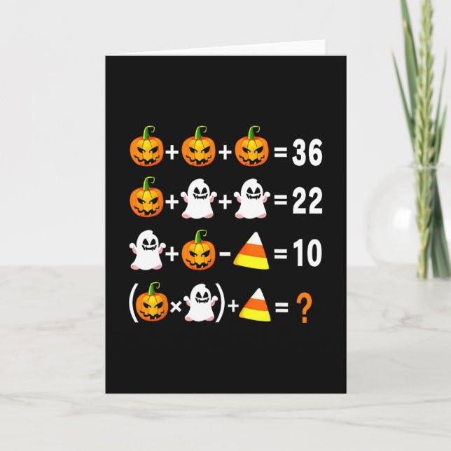 Funny 67 Meme Pumpkin Ghost Math Teacher Halloween Card (Front)