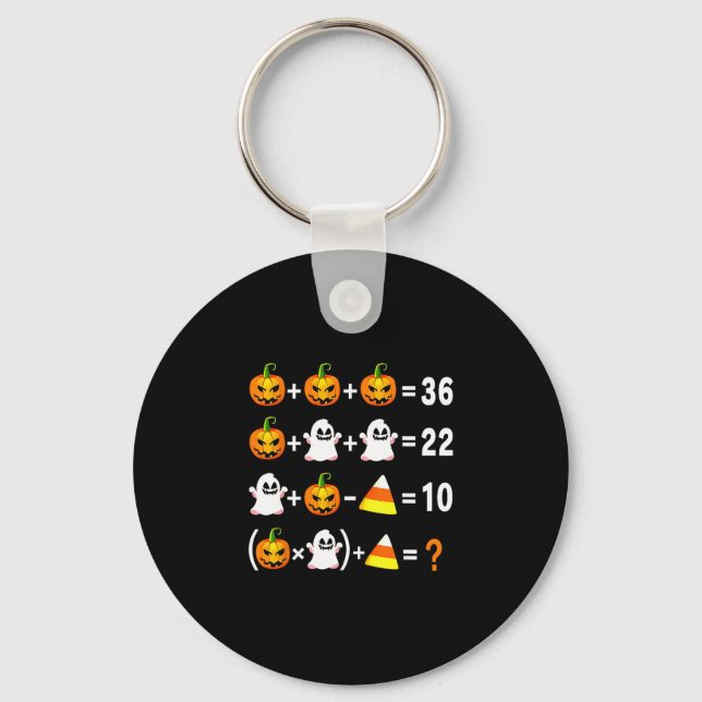 Funny 67 Meme Pumpkin Ghost Math Teacher Halloween Keychain (Front)