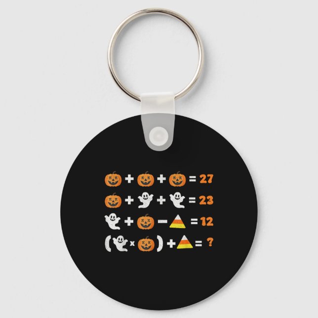 Funny 67 Meme Pumpkin Ghost Math Teacher Halloween Keychain (Front)