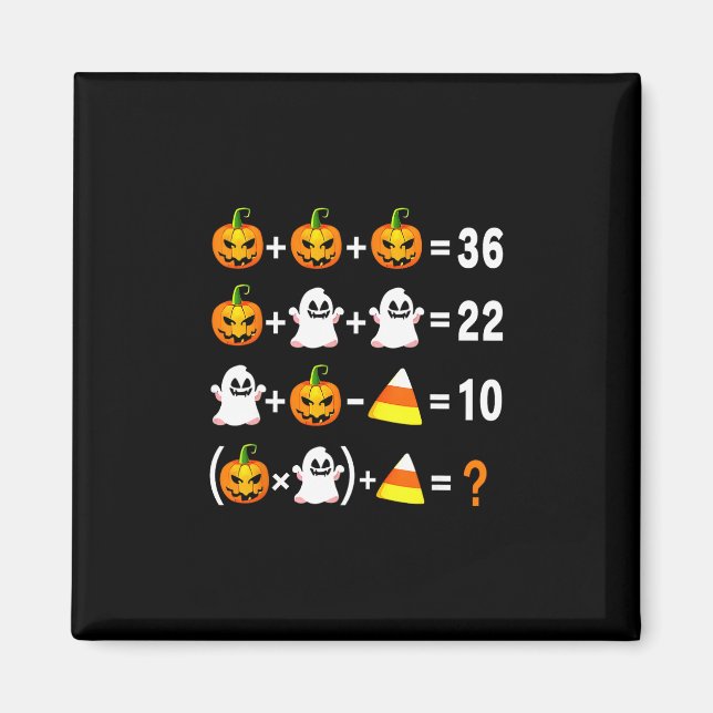 Funny 67 Meme Pumpkin Ghost Math Teacher Halloween Magnet (Front)