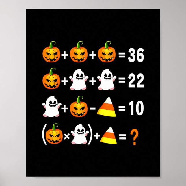 Funny 67 Meme Pumpkin Ghost Math Teacher Halloween Poster (Front)