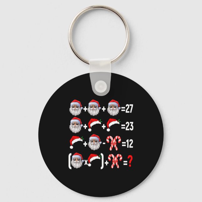 Funny 67 Meme Santa Christmas Tree Math Teacher Xm Keychain (Front)