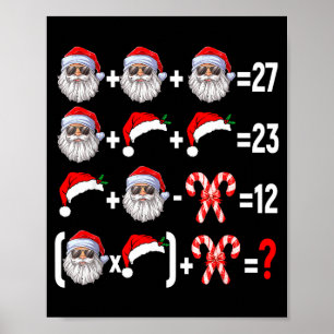Funny 67 Meme Santa Christmas Tree Math Teacher Xm Poster