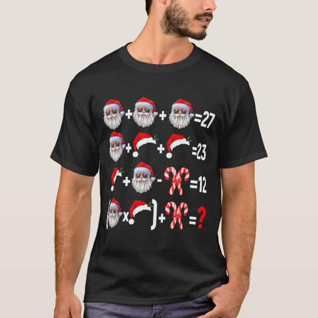 Funny 67 Meme Santa Christmas Tree Math Teacher Xm T-Shirt (Front)
