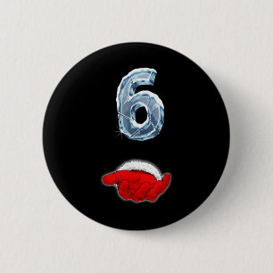 Funny 67 Meme Santa Hand Six Ironic Christmas Coup Button