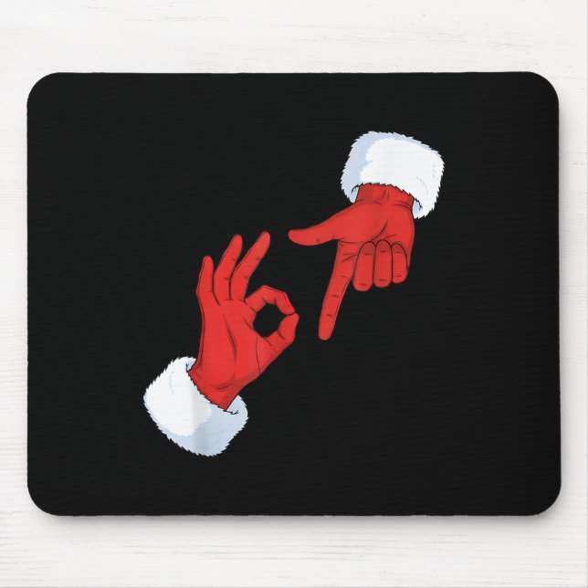 Funny 67 Meme Santa Hands Gesture Six Seven Slang  Mouse Pad (Front)