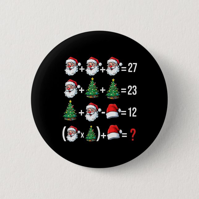 Funny 67 Meme Santa Math Teacher Christmas Pajama  Button (Front)
