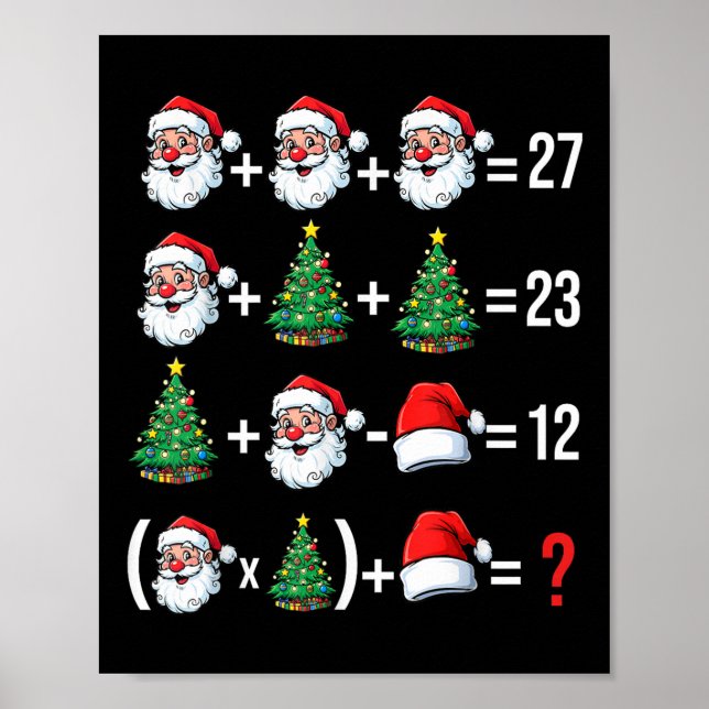 Funny 67 Meme Santa Math Teacher Christmas Pajama  Poster (Front)