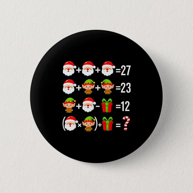 Funny 67 Meme Santa Math Teacher Christmas Six Sev Button (Front)