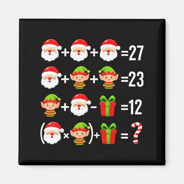 Funny 67 Meme Santa Math Teacher Christmas Six Sev Magnet (Front)