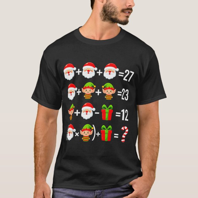 Funny 67 Meme Santa Math Teacher Christmas Six Sev T-Shirt (Front)