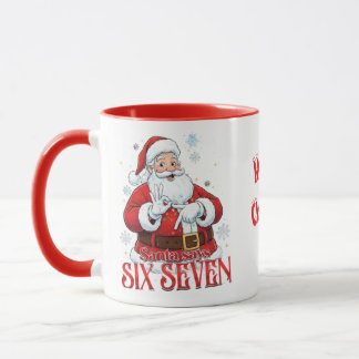 Funny 67 Meme Santa says SIX SEVEN For Christmas Mug