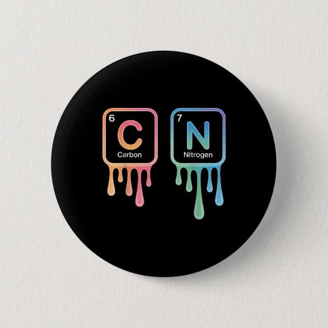 Funny 67 Meme Science Chemistry Nerd Humor Periodi Button (Front)