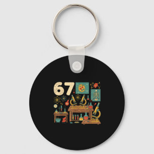 Funny 67 Meme Science Teacher Students Six Seven M Keychain
