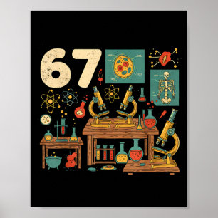 Funny 67 Meme Science Teacher Students Six Seven M Poster