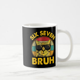 Funny 67 Meme Six Seven Bruh Cat Vintage Gen Z Alp Coffee Mug