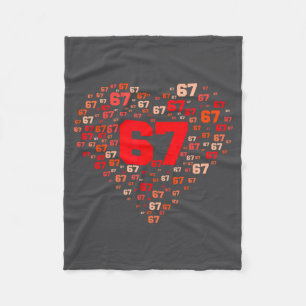 Funny 67 Meme Six Seven Heart Matching Couples Val Fleece Blanket