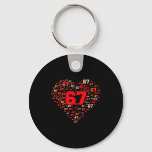 Funny 67 Meme Six Seven Heart Matching Couples Val Keychain