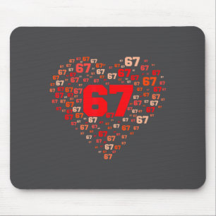 Funny 67 Meme Six Seven Heart Matching Couples Val Mouse Pad