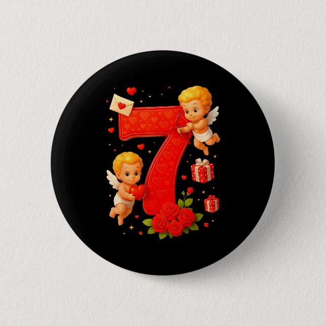 Funny 67 Meme Six Seven Matching Couples Valentine Button (Front)