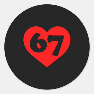 Funny 67 Meme Six Seven Matching Couples Valentine Classic Round Sticker