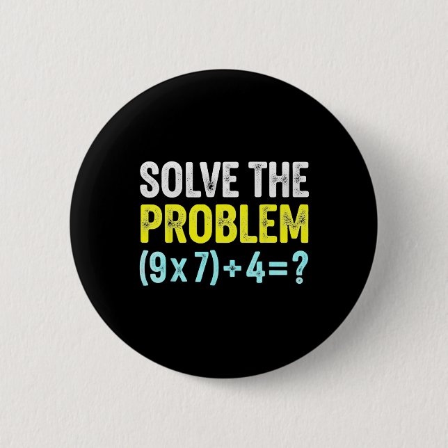 Funny 67 Meme Six Seven Math Teacher Brain-rot Jok Button (Front)
