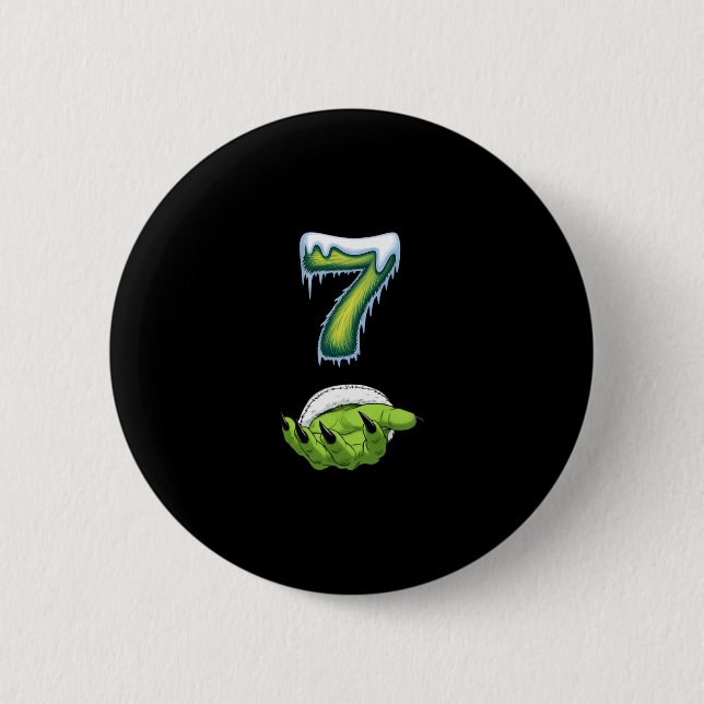 Funny 67 Meme Six Seven Scary Monster Hands Christ Button (Front)