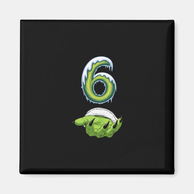 Funny 67 Meme Six Seven Scary Monster Hands Christ Magnet (Front)