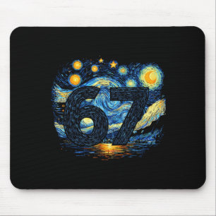 Funny 67 Meme Six Seven Starry Art Night Mouse Pad