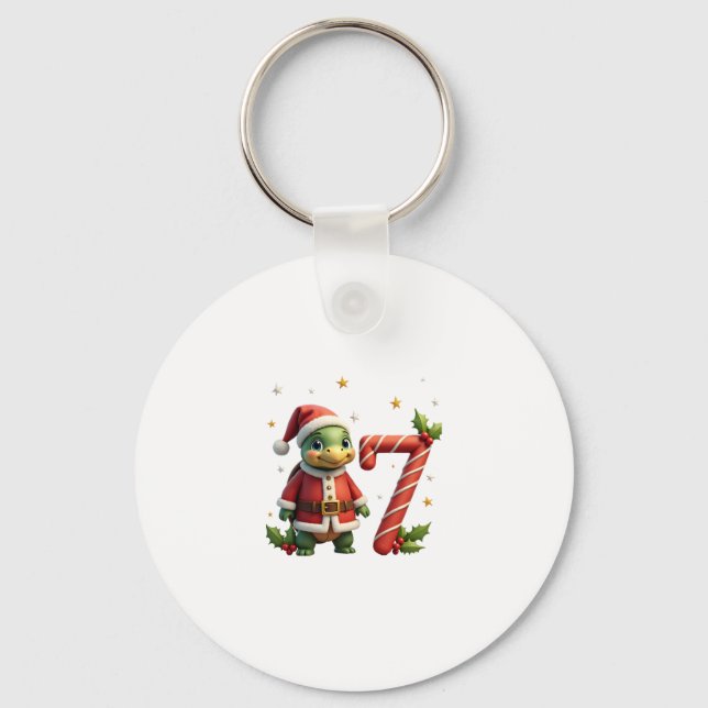 Funny 67 Meme Turtle Christmas PJm Men Women Famil Keychain (Front)