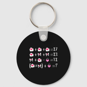 Funny 67 Meme Valentine Math Teacher Bow Six Seven Keychain