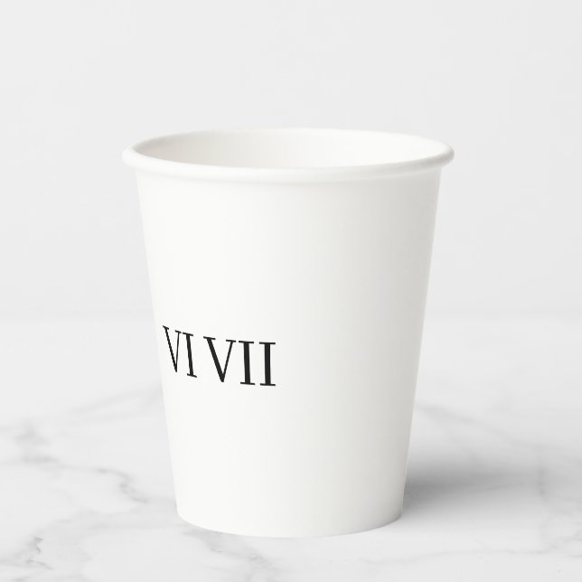 funny 67 roman numeral paper cups (Front)