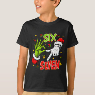 Funny 67 Santa Hand Christmas Six Seven Meme Teens T-Shirt