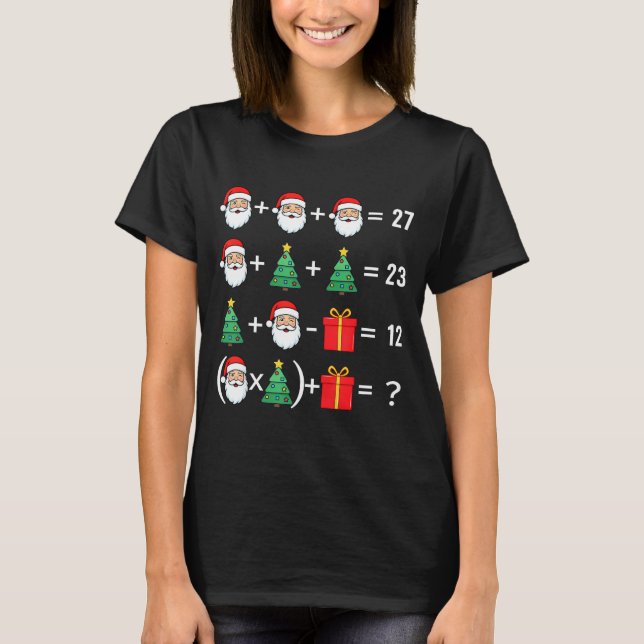Funny 67 Santa Tree Math Teacher Christmas Xmas Hu T-Shirt (Front)