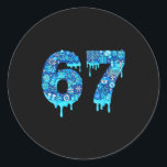 Funny 67 Six Seven 6 7 Happy Hanukkah Jewish Chanu Classic Round Sticker<br><div class="desc">Funny 67 Six Seven 6 7 Happy Hanukkah Jewish Chanukah</div>