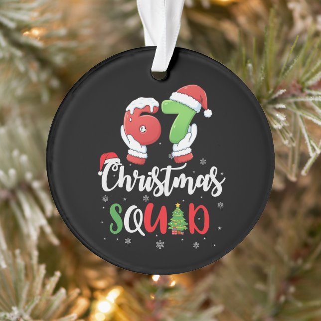 Funny 67 Six Seven Brianrot Christmas Squad Ornament (Tree)