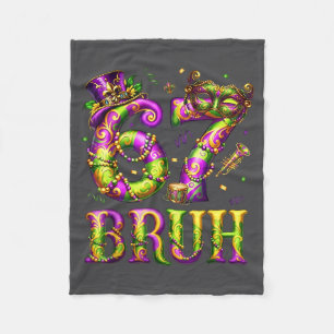 Funny 67 Six Seven Bruh Mardi Gras Costume Carniva Fleece Blanket