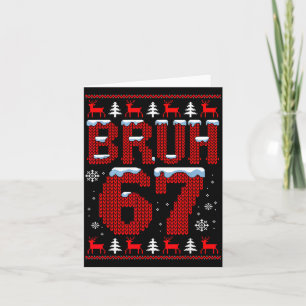 Funny 67 Six Seven Christmas Bruh Santa Kids Boys Card