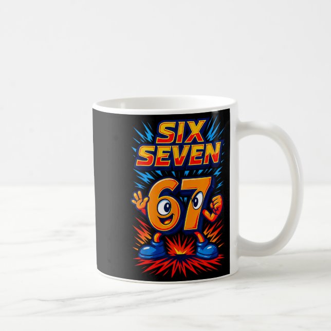 Funny 67 Six Seven Italian Brainrot Boys Girls 6 7 Coffee Mug (Right)