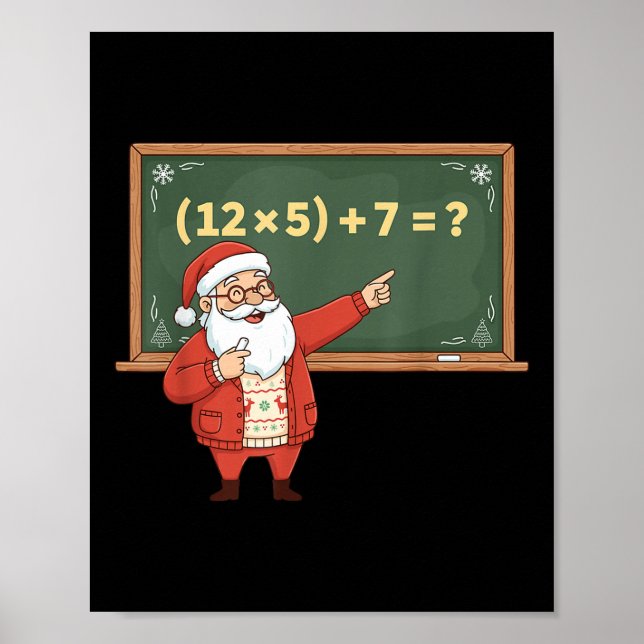 Funny 67 Six Seven Math Teacher Christmas Meme Equ Poster (Front)