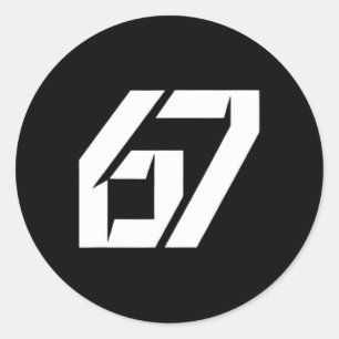 Funny 67 Six Seven Meme 67 Retro Vintage Number Classic Round Sticker